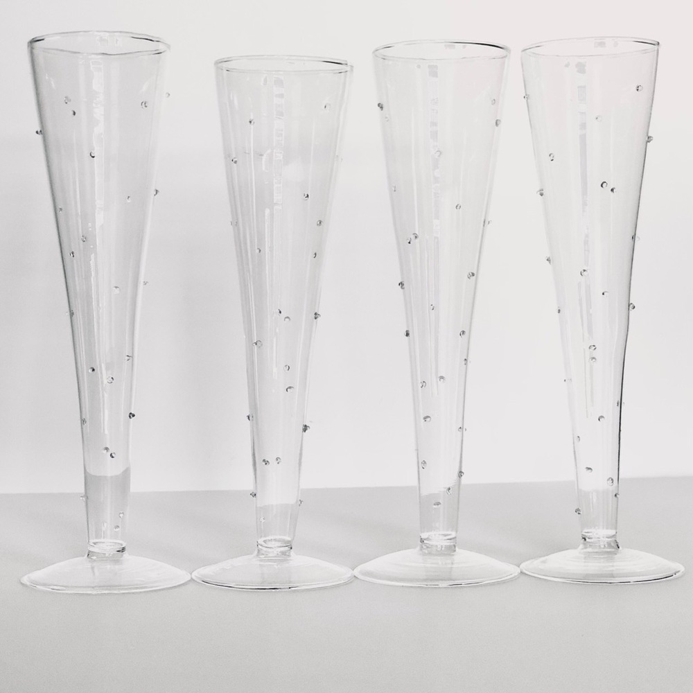 Glass Champagne Flutes! - set of 4